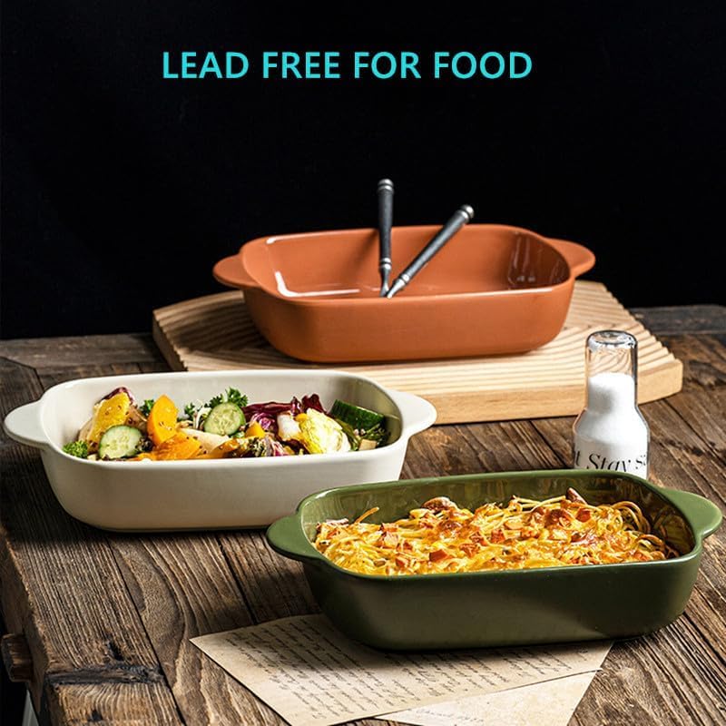 TUSIMI Ceramic Casserole Dish with Lid,33oz Covered Rectangular Baking Dish with Lid,Deep Casserole Cookware Bakeware,Oven Safe and Dishwash Safe - Image 5